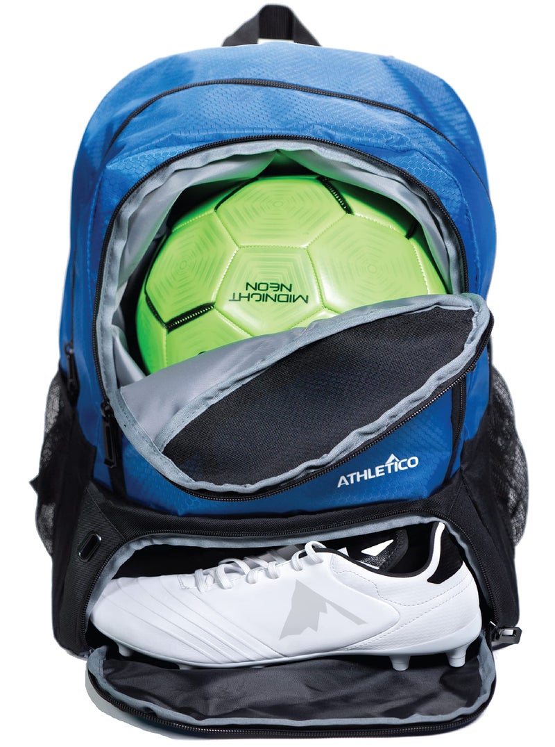 Athletico Youth Soccer Bag - Soccer Backpack & Bags for Basketball, Volleyball & Football | Includes Separate Cleat and Ball Compartment (Blue) - Image 1